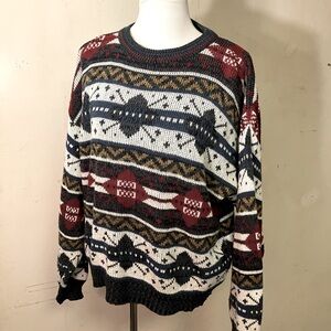 Knitted multi-colored sweater